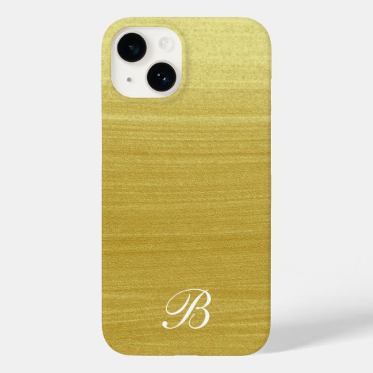 Feminine Gold Paint met Initiaal Monogram Case-Mate iPhone Case (Achterkant)