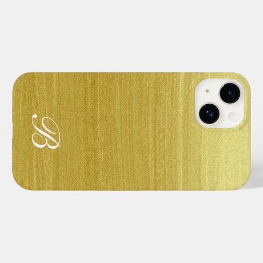 Feminine Gold Paint met Initiaal Monogram Case-Mate iPhone Case (Achterkant (horizontaal))