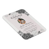 Feminine Gray Pink Floral Celebration of Life Magneet (Rechterzijde)