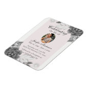 Feminine Gray Pink Floral Celebration of Life Magneet (Linkerzijde)