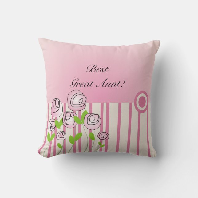 Feminine Great Aunt Pillow Beste geweldige tante Kussen (Voorkant)