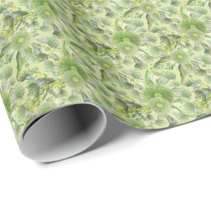 Feminine Green Wattle en Eucalyptus Blooms Cadeaupapier