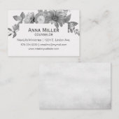 Feminine Grisaille Floral counseling Ministry Visitekaartje (Voorkant / Achterkant)