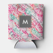 feminine hand getekend roze stampatroon blikjeskoeler (Voorkant)