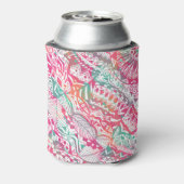 feminine hand getekend roze stampatroon blikjeskoeler (Blikje Achterkant)