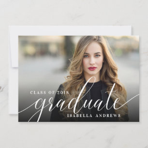 Feminine Hand Lettered Afstuderen van de Foto van Aankondiging