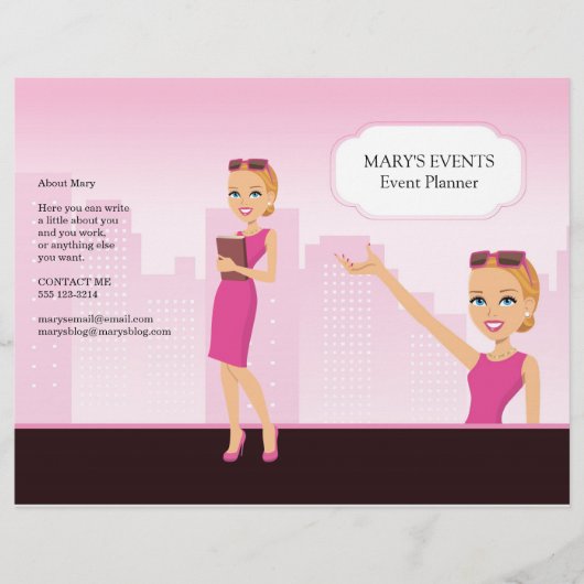 Feminine Illustrated Flyer - Ontvouwd (vouw het vo (Voorkant)