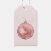 Feminine Kerstroze Bauble Gift Label Cadeaulabel (Voorkant)