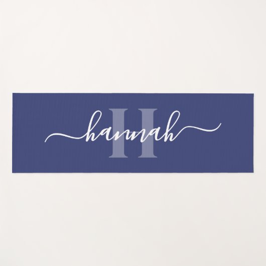 Feminine Large Monogram Script Yogamat (Voorkant (horizontaal))