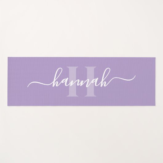 Feminine Large Monogram Script Yogamat (Voorkant (horizontaal))