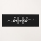 Feminine Large Monogram Script Yogamat (Voorkant (horizontaal))