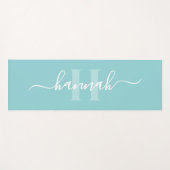 Feminine Large Monogram Script Yogamat (Voorkant (horizontaal))