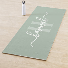 Feminine Large Monogram Script Yogamat