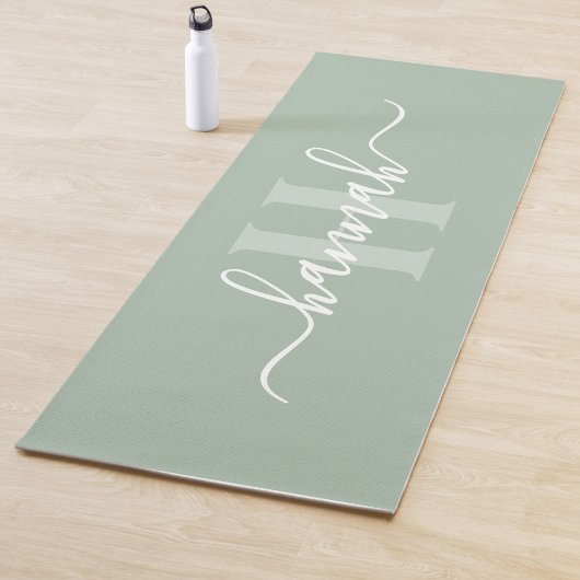 Feminine Large Monogram Script Yogamat