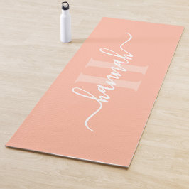 Feminine Large Monogram Script Yogamat