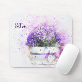 Feminine, lavendel en paarse bloemen, bouquet muismat (Met muis)