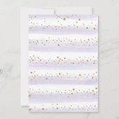 Feminine Lavender Gold Floral Baby Girl Shower Bedankkaart (Achterkant)