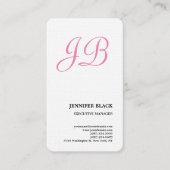 Feminine Linen Monogrammed Minimalist Modern Plain Visitekaartje (Voorkant)
