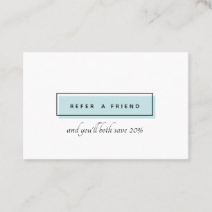Feminine Logo Blauw chic professional Aanbevelingskaartje