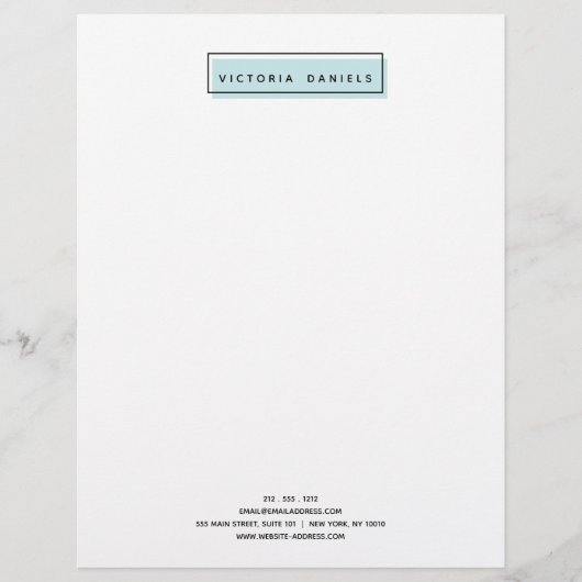 Feminine Logo | Blauw | Minimale professionele pre Briefhoofd (Voorkant)