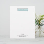 Feminine Logo | Blauw | Minimale professionele pre Briefhoofd (Staand voorkant)