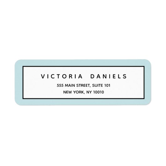 Feminine Logo | Blauw | Minimale professionele pre Etiket (Voorkant)