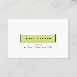 Feminine Logo   Groen   chic professional Aanbevelingskaartje