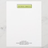 Feminine Logo | Groen | Minimale professionele pre Briefhoofd (Voorkant)