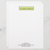 Feminine Logo | Groen | Minimale professionele pre Briefhoofd (Voorkant / Achterkant)