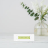 Feminine Logo | Groen | Minimale professionele pre Mini Visitekaartje (Staand voorkant)