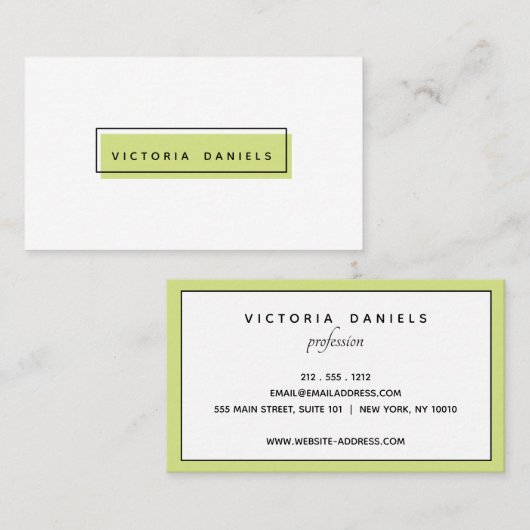 Feminine Logo | Groen | Minimale professionele pre Visitekaartje (Voorkant / Achterkant)