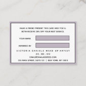 Feminine Logo | Lavender | chic professional Aanbevelingskaartje (Achterkant)