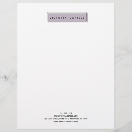 Feminine Logo | Lavender | Minimale professionele Briefhoofd (Voorkant)