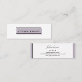 Feminine Logo | Lavender | Minimale professionele Mini Visitekaartje (Voorkant / Achterkant)