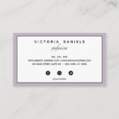 Feminine Logo | Lavender | Pictogrammen voor socia Visitekaartje (Achterkant)