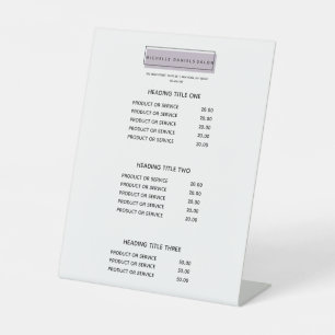 Feminine Logo Lavender Prijslijst Salon Spa Reclamebord Met Voetstuk