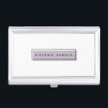 Feminine Logo | Lavender | Professionele merken Visitekaarthouder<br><div class="desc">Maak een geweldige indruk met deze mooie en girale visitekaartje houder. Minimale vormgeving biedt een lavenderrechthoek met een zwarte geometrische grens met jouw naam of bedrijfsnaam in het midden in moderne zwarte letters Dit ontwerp maakt deel uit van een "Feminine Branding"-collectie, overeenkomend letterhoofd, enveloppen, visitekaartje, stickers en nog veel meer...</div>