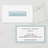 Feminine Logo | Licht blauw | Minimale professione Visitekaartje (Voorkant / Achterkant)