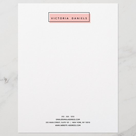 Feminine Logo | Roze | Minimale professionele pres Briefhoofd (Voorkant)