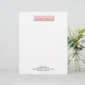 Feminine Logo | Roze | Minimale professionele pres Briefhoofd (Staand voorkant)