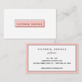 Feminine Logo | Roze | Minimale professionele pres Visitekaartje (Voorkant / Achterkant)