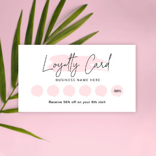 Feminine Loyalty Kaart Roze Waterverf Lash Rewards