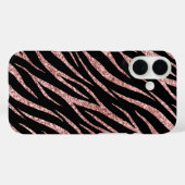 Feminine Luxe zwart Roos Gold Classy Zebra Afdrukk Case-Mate iPhone Case (Achterkant (horizontaal))