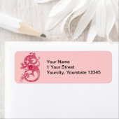 Feminine Medieval Pink Fantasy Dragon Etiket (Insitu)