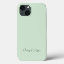 Feminine Minimalist Green Script Custom Name
