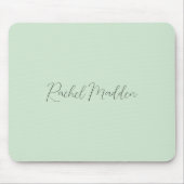 Feminine Minimalist Green Script Custom Name Muismat (Voorkant)