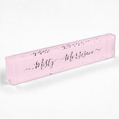 Feminine Minimalist Modern Roze Script Custom Name Naambordje
