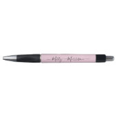 Feminine Minimalist Modern Roze Script Custom Name Pen (Voorkant)