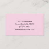 Feminine Minimalist Modern Roze Script Custom Name Visitekaartje (Achterkant)