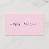 Feminine Minimalist Modern Roze Script Custom Name Visitekaartje (Voorkant)